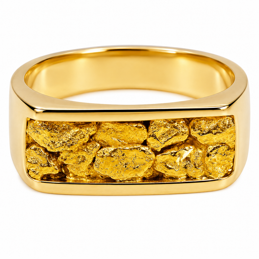 Gold Nugget Men's Ring - RM567N-Destination Gold Detectors