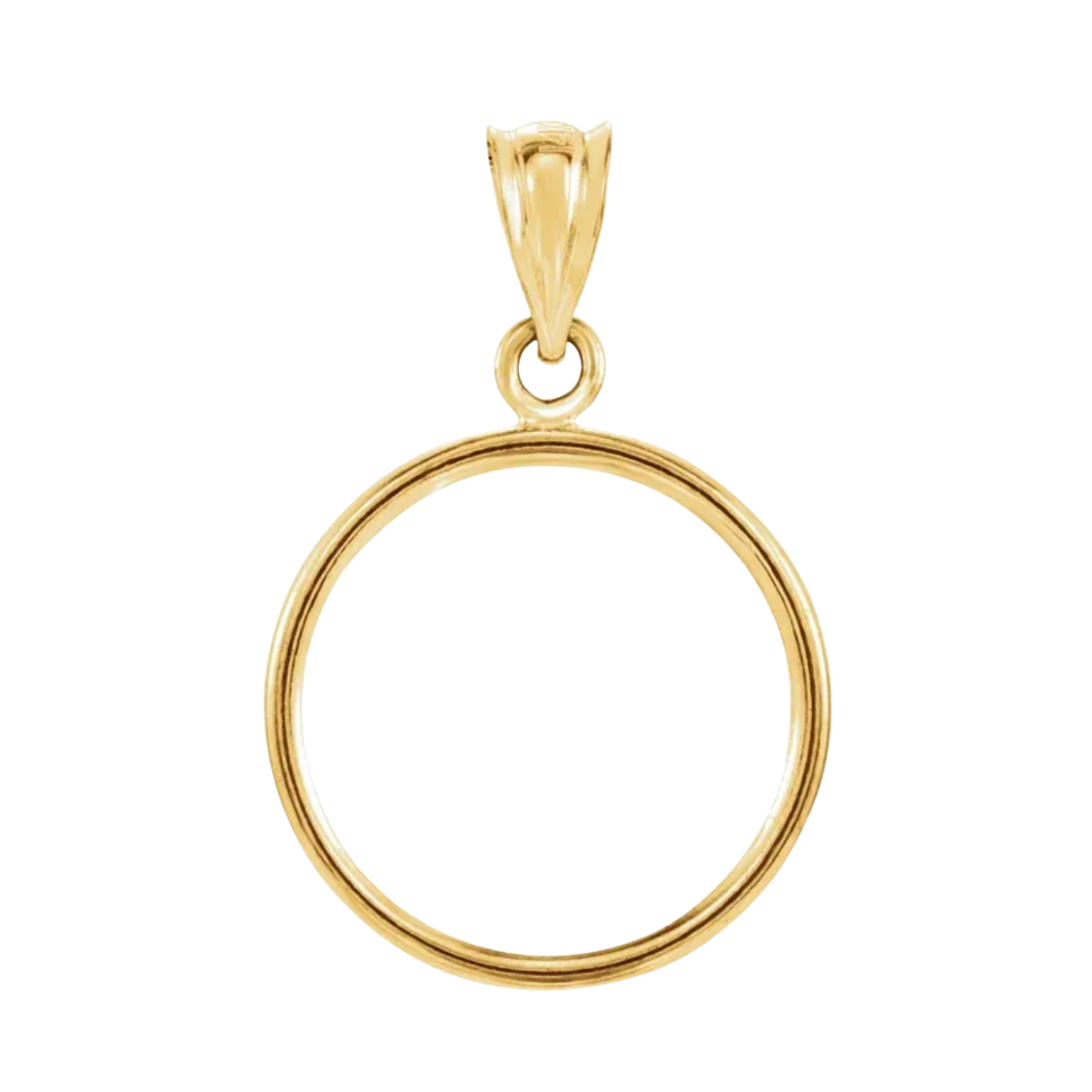1/4 oz .9999 Pure 24K Maple Gold Round with 14K Frame Pendant