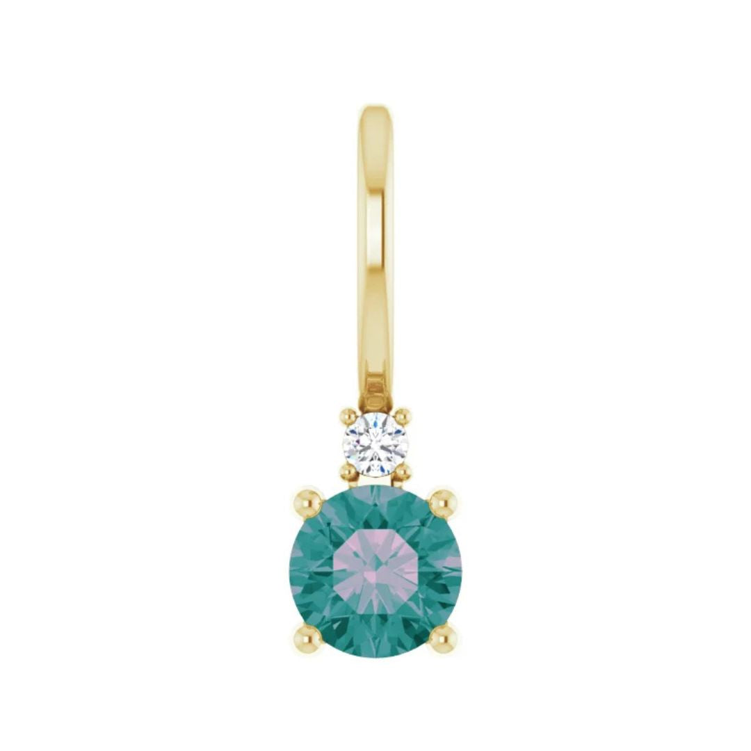 14K Gold Natural Alexandrite & .015 CT Natural Diamond Pendant