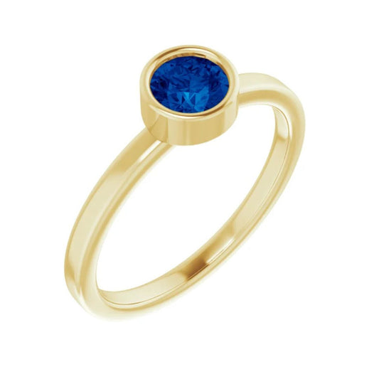 14K Gold Natural Blue Sapphire Ring