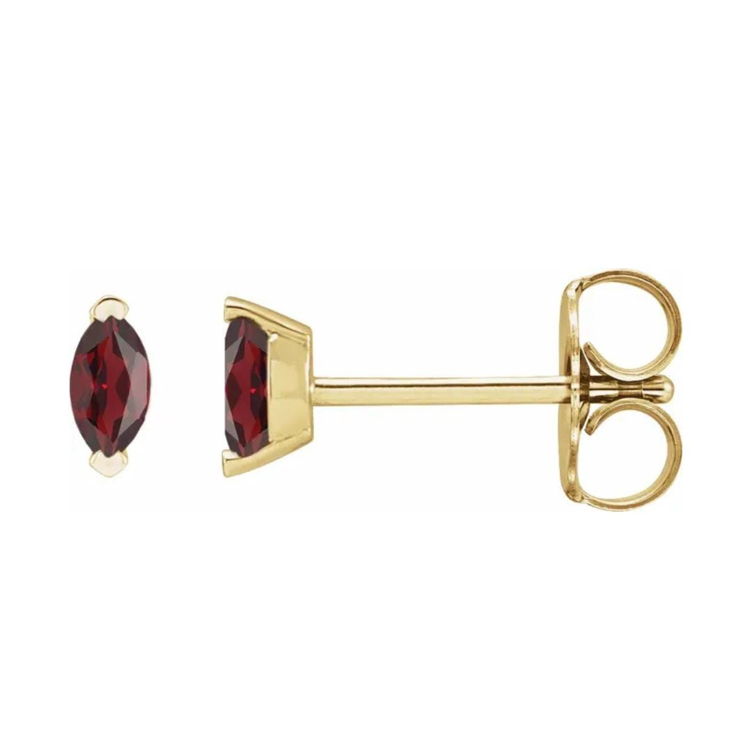 14K Gold Natural Mozambique Garnet Earrings