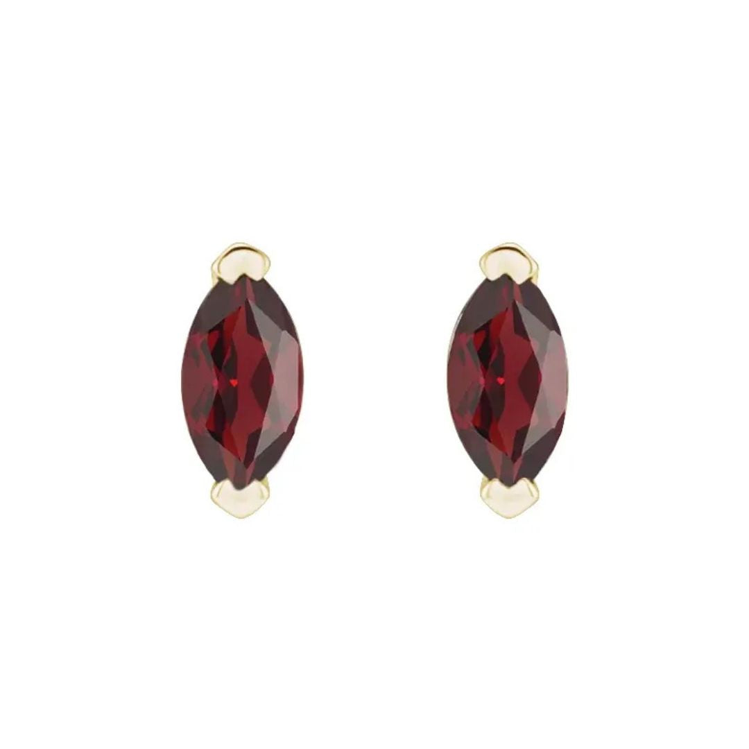 14K Gold Natural Mozambique Garnet Earrings