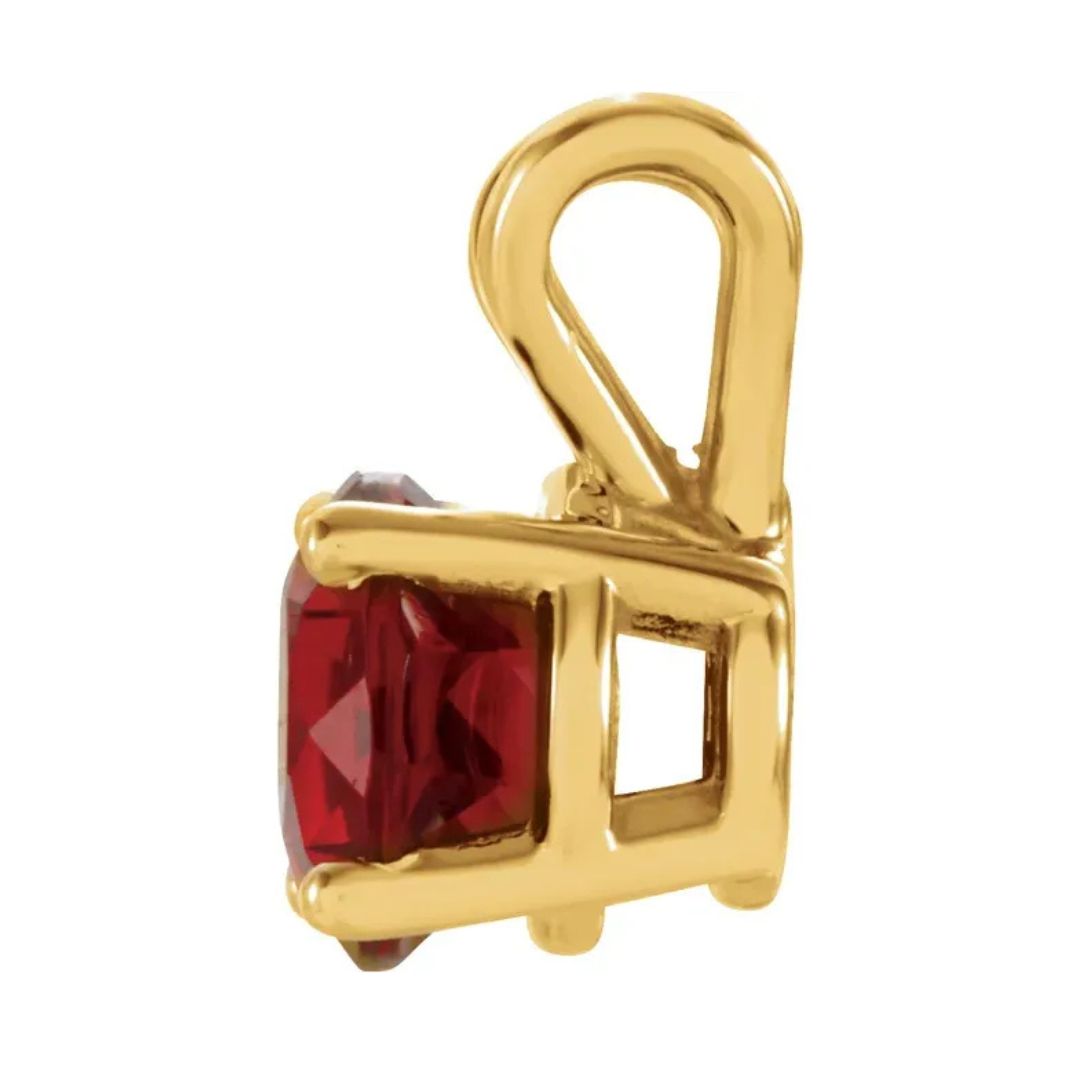 14K Gold Natural Mozambique Garnet Pendant