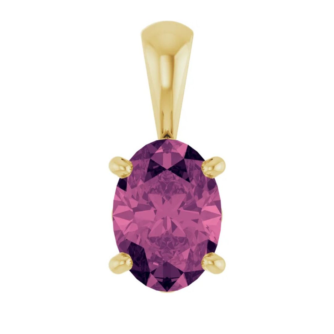 14K Gold Natural Pink Tourmaline Pendant