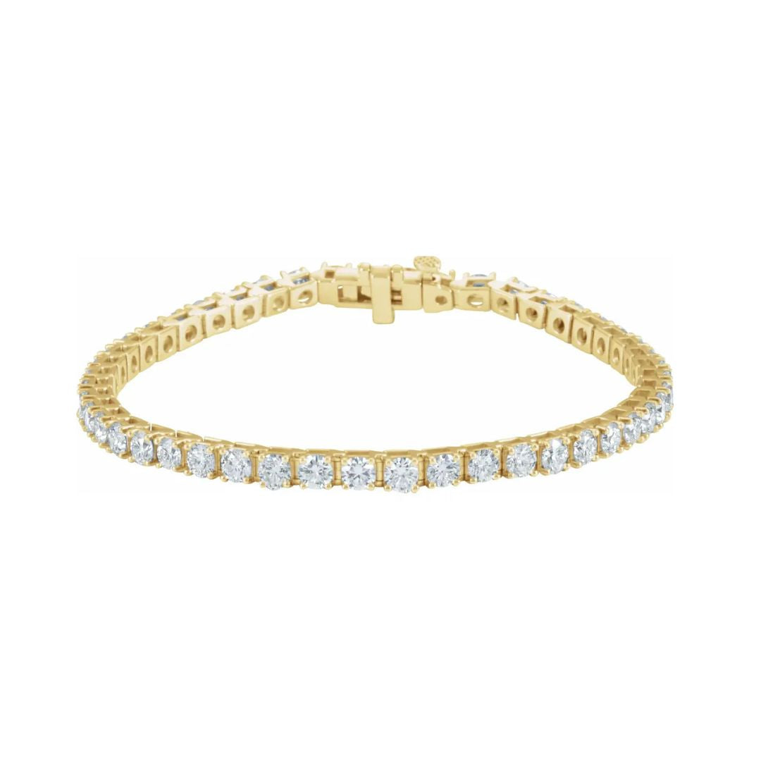 18K Gold Natural Diamond Line Bracelet