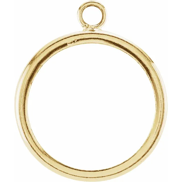 14K Gold Frame Dangle for 16.5x1.2 mm Coin