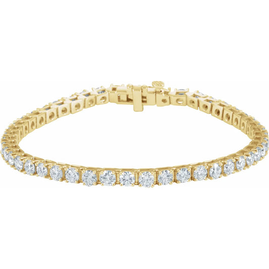 18K Gold Natural Diamond Line Bracelet