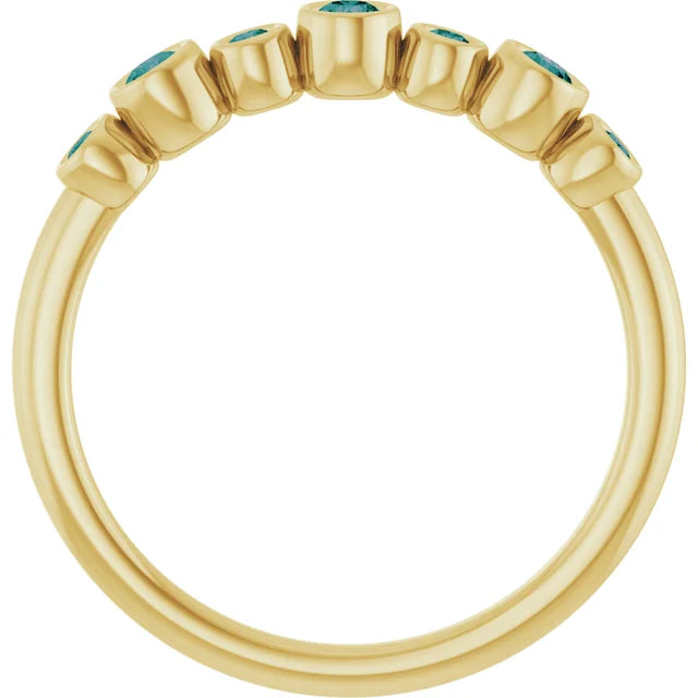 14K Gold Natural Alexandrite Bezel-Set Ring