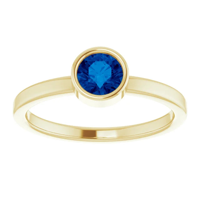 14K Gold Natural Blue Sapphire Ring