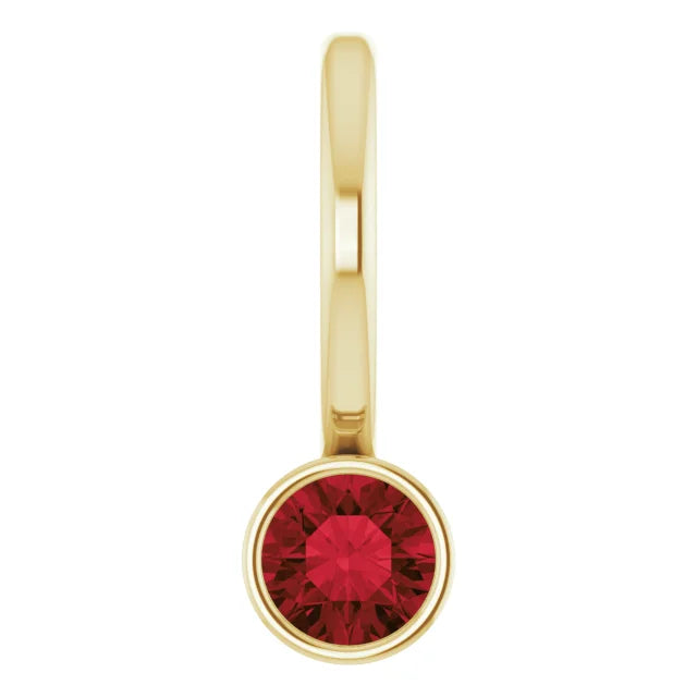 14K Gold Natural Mozambique Garnet Pendant