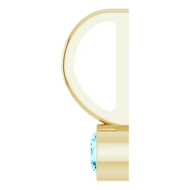 14K Gold Natural Aquamarine Pendant