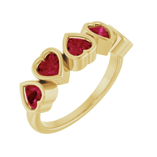 14K Gold Natural Mozambique Garnet Ring