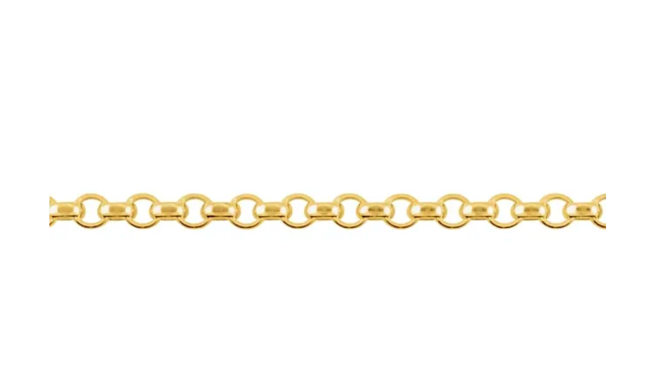 14K Yellow Gold 2.5 mm Hollow Diamond-Cut Rolo 20" Chain DEAL