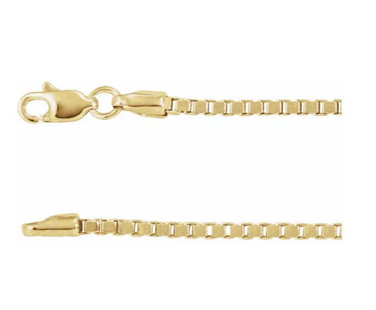 14K Yellow Gold 1.82 mm 18 in Box Chain DEAL