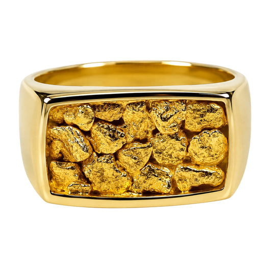 Gold Nugget Men's Ring - RM1109N-Destination Gold Detectors
