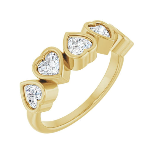 14K Gold Natural White Sapphire Ring