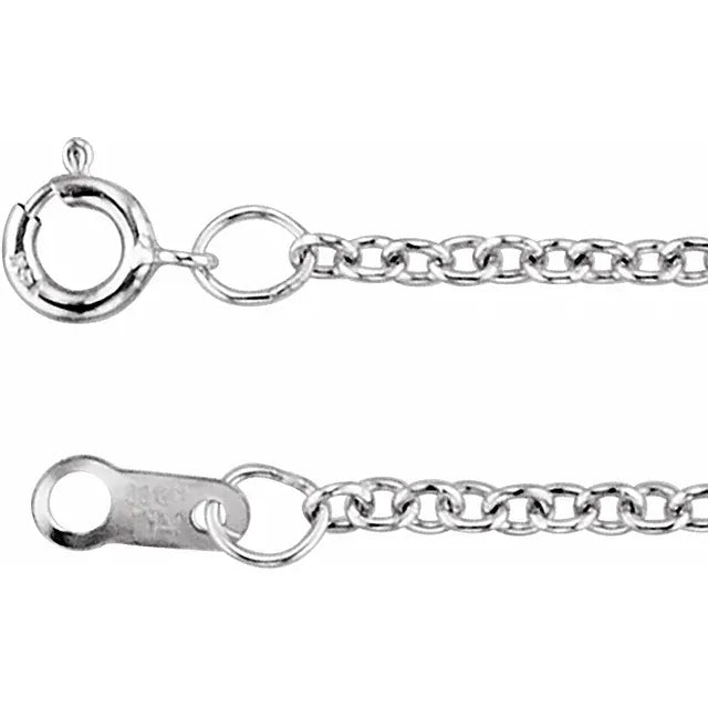 18K White Gold 1.5 mm Cable Chain