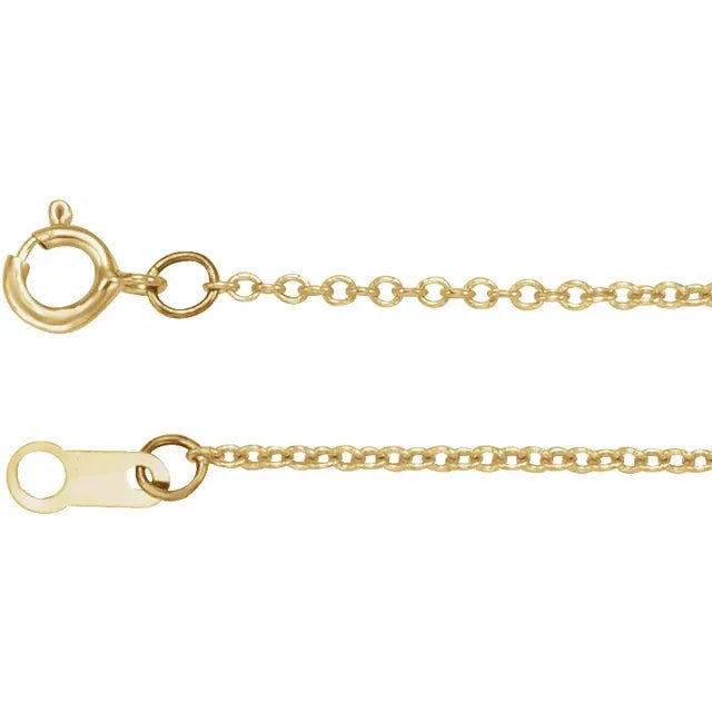 18K Yellow Gold Cable Chain 1 mm