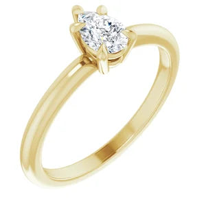 18K Gold Natural Diamond Pear Ring