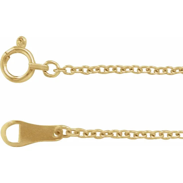 18K Yellow 1.5 mm Cable Chain