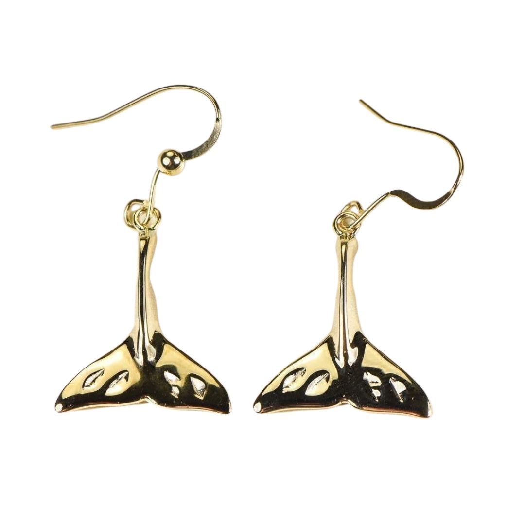 Gold Casted Whale Tail Earrings - EWT101XN/WD-Destination Gold Detectors