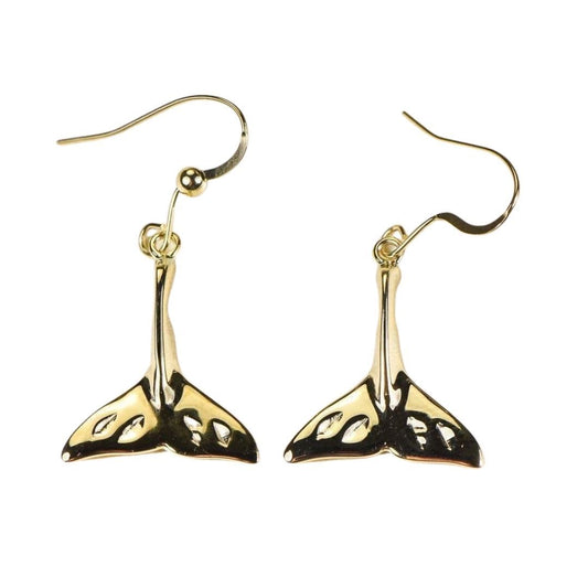 Gold Casted Whale Tail Earrings - EWT101XN/WD-Destination Gold Detectors