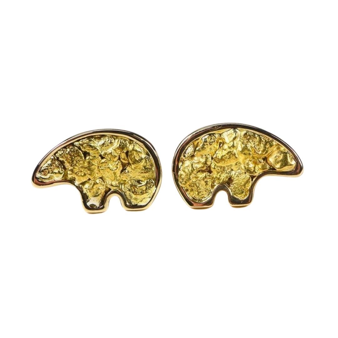 Gold Nugget Bear Earrings - EBR1MOL-Destination Gold Detectors