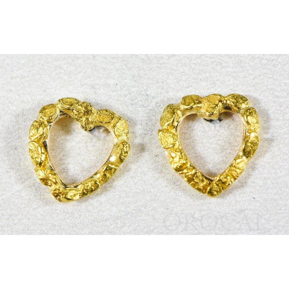 Gold Nugget Heart Earrings - EHE360-Destination Gold Detectors