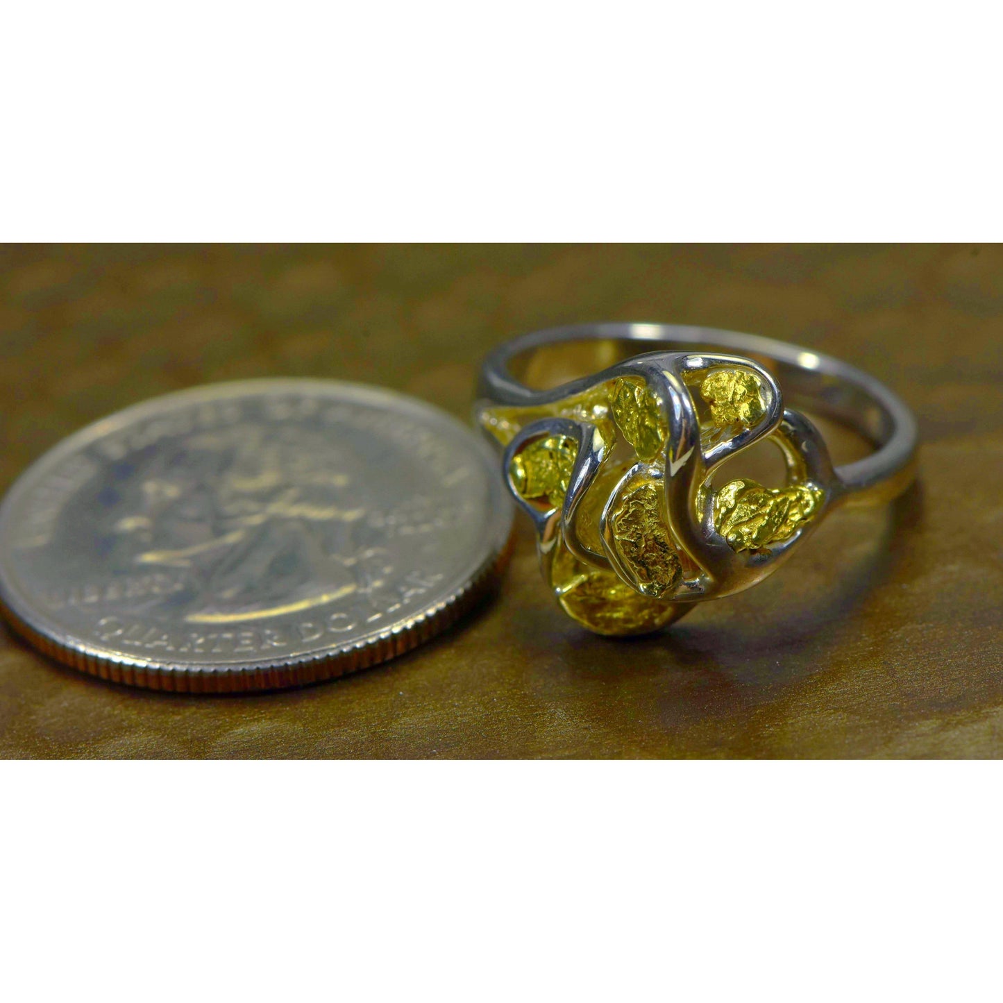Gold Nugget Ladies Ring - RL169SS-Destination Gold Detectors