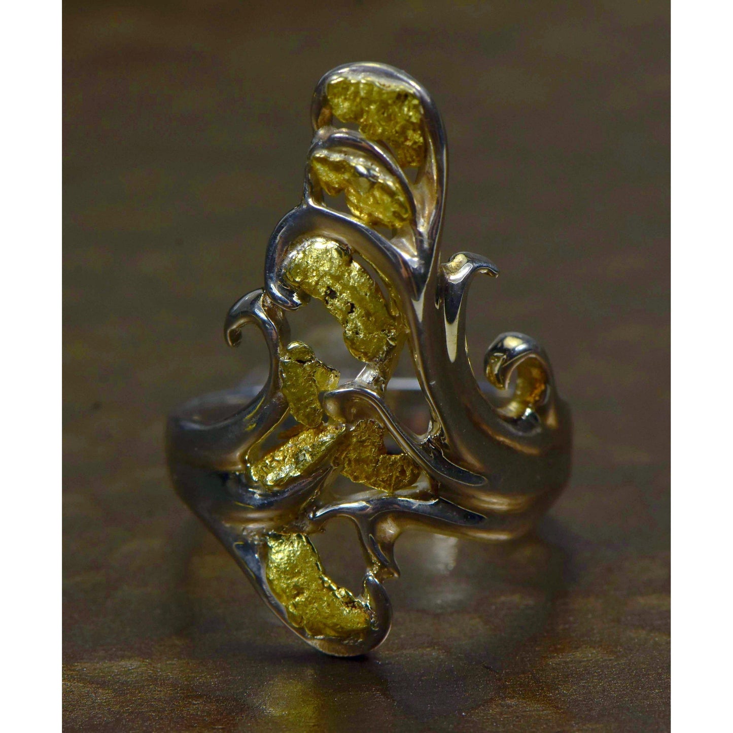 Gold Nugget Ladies Ring - RL469NSS-Destination Gold Detectors