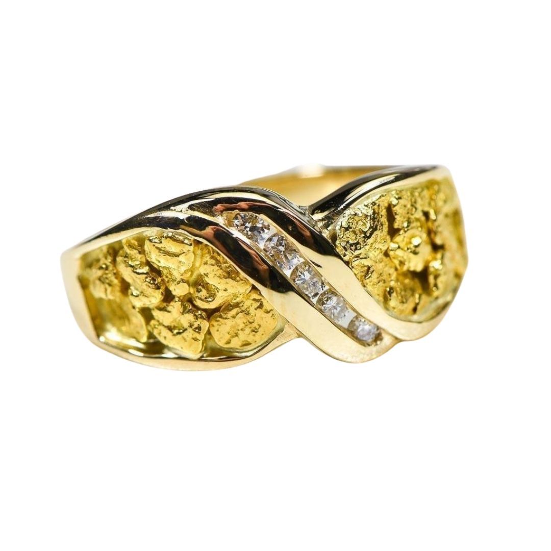 Gold Nugget Ladies Ring - RL782D15N-Destination Gold Detectors
