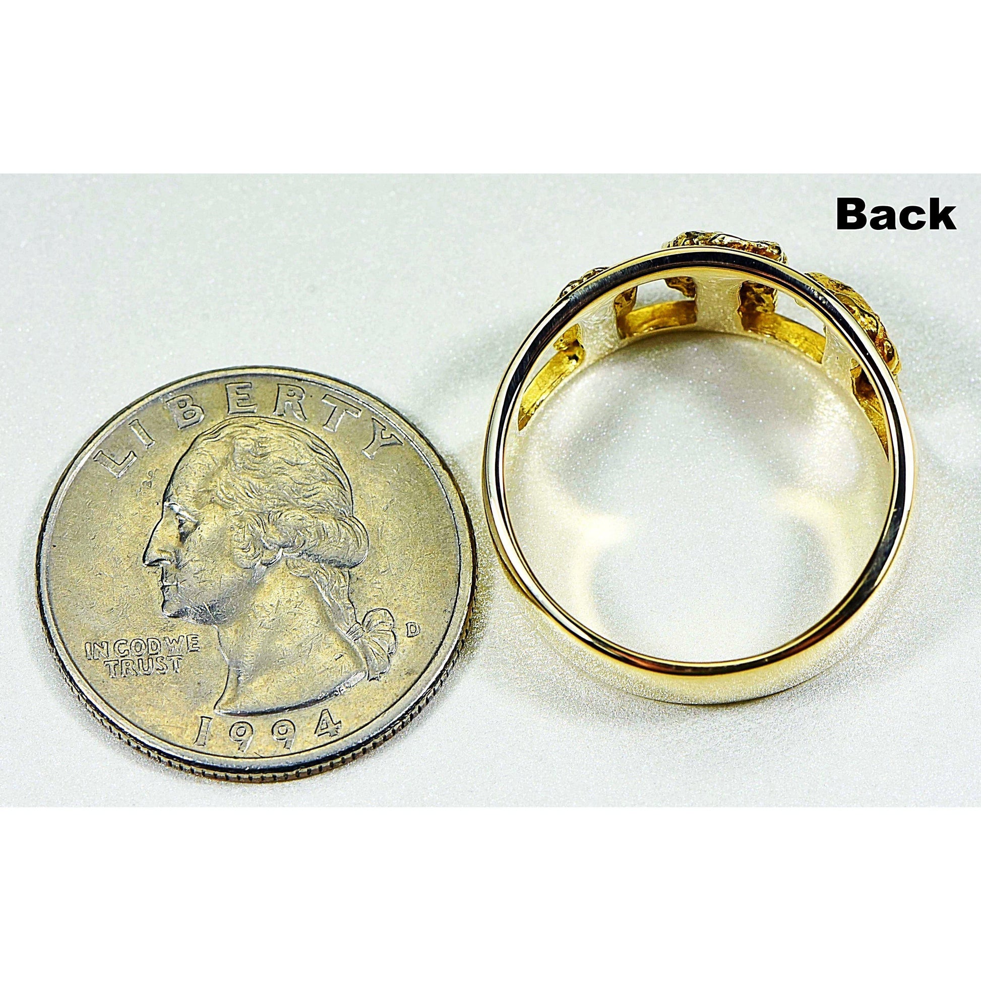 Gold Nugget Men's Ring - RM1087N/12MM-Destination Gold Detectors