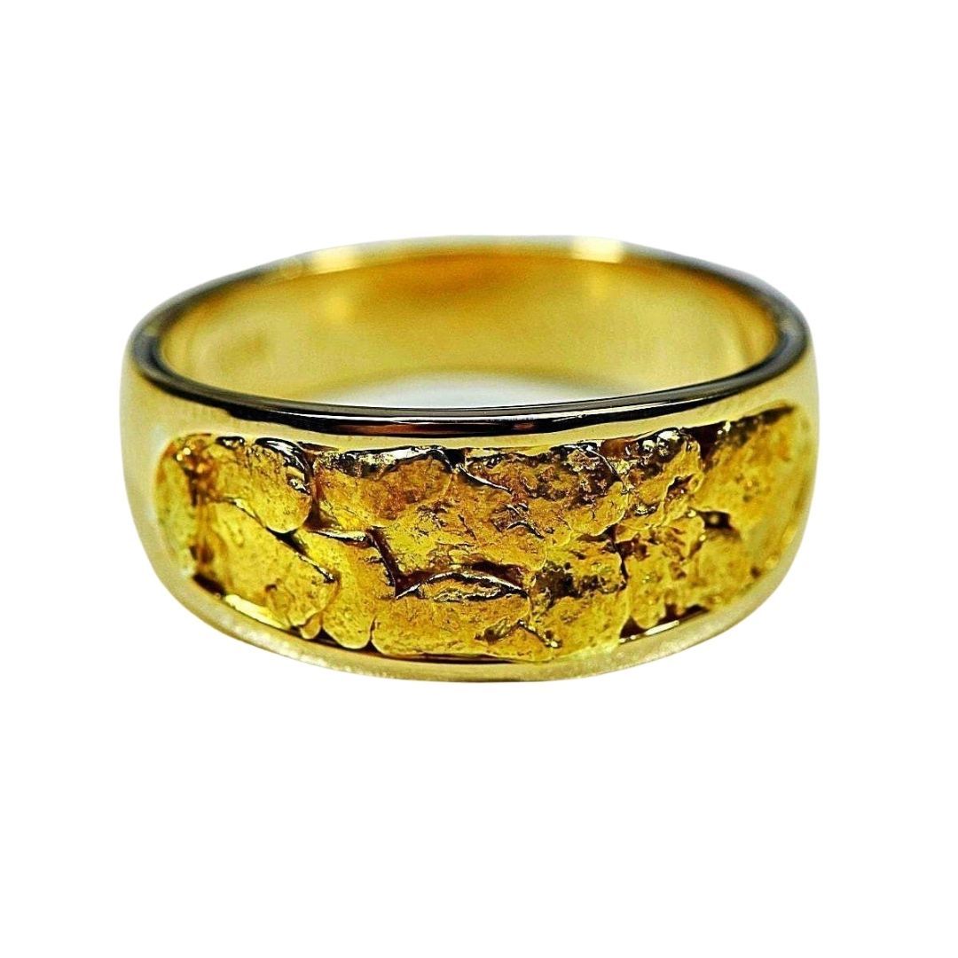 Gold Nugget Men's Ring - RM10MMT-Destination Gold Detectors