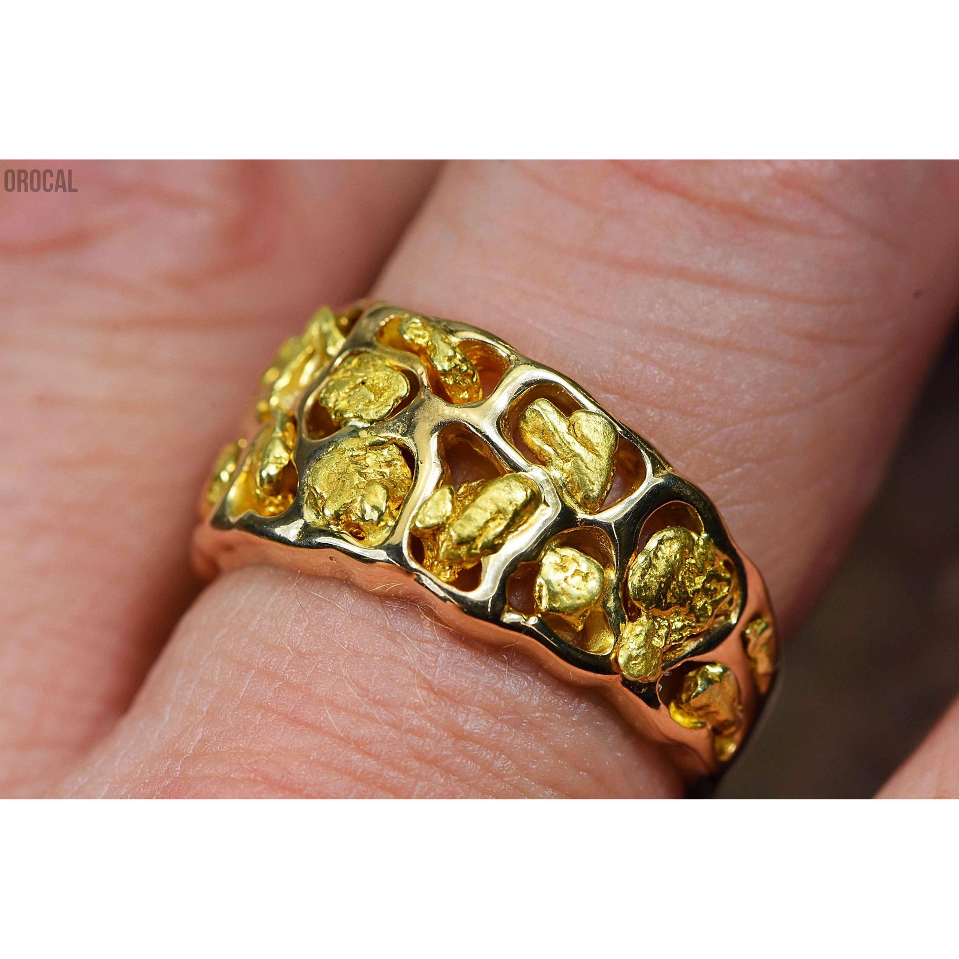 Gold Nugget Men's Ring - RM184-Destination Gold Detectors