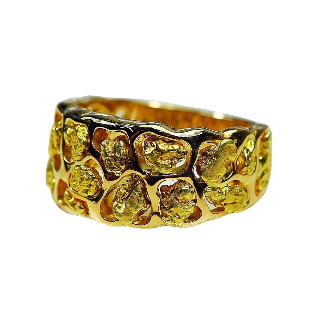 Gold Nugget Men's Ring - RM184-Destination Gold Detectors