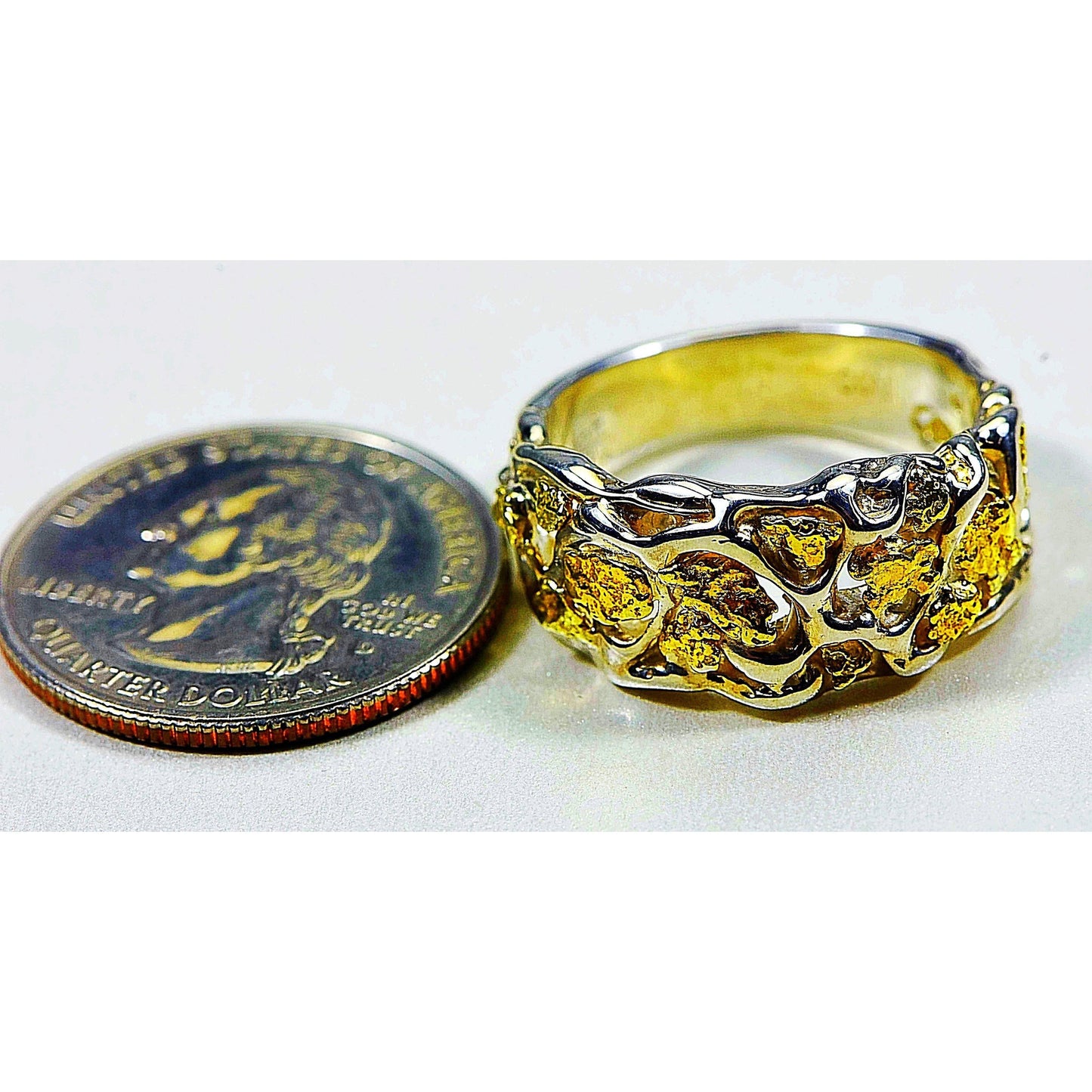 Gold Nugget Men's Ring - RM184SS-Destination Gold Detectors