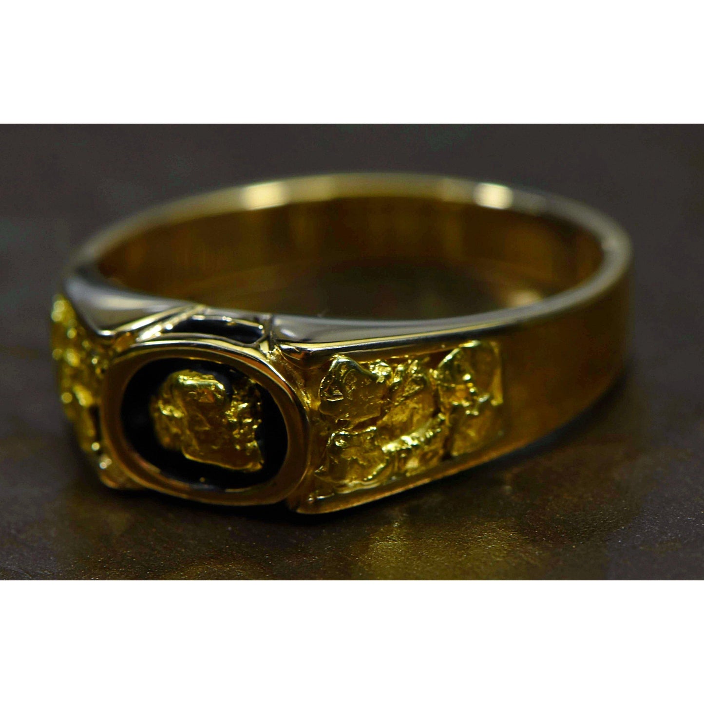 Gold Nugget Men's Ring - RM206-Destination Gold Detectors