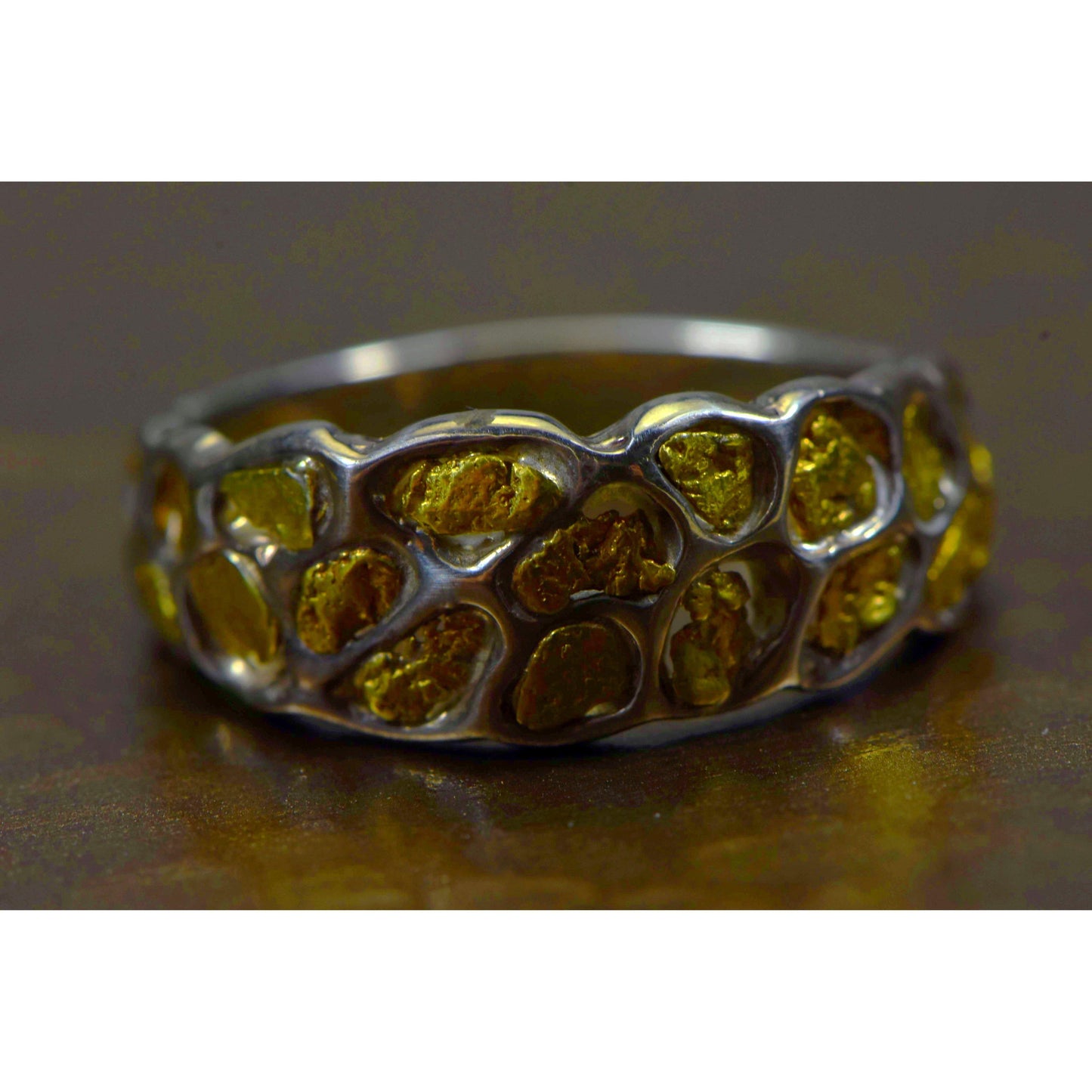 Gold Nugget Men's Ring - RM210NSS-Destination Gold Detectors