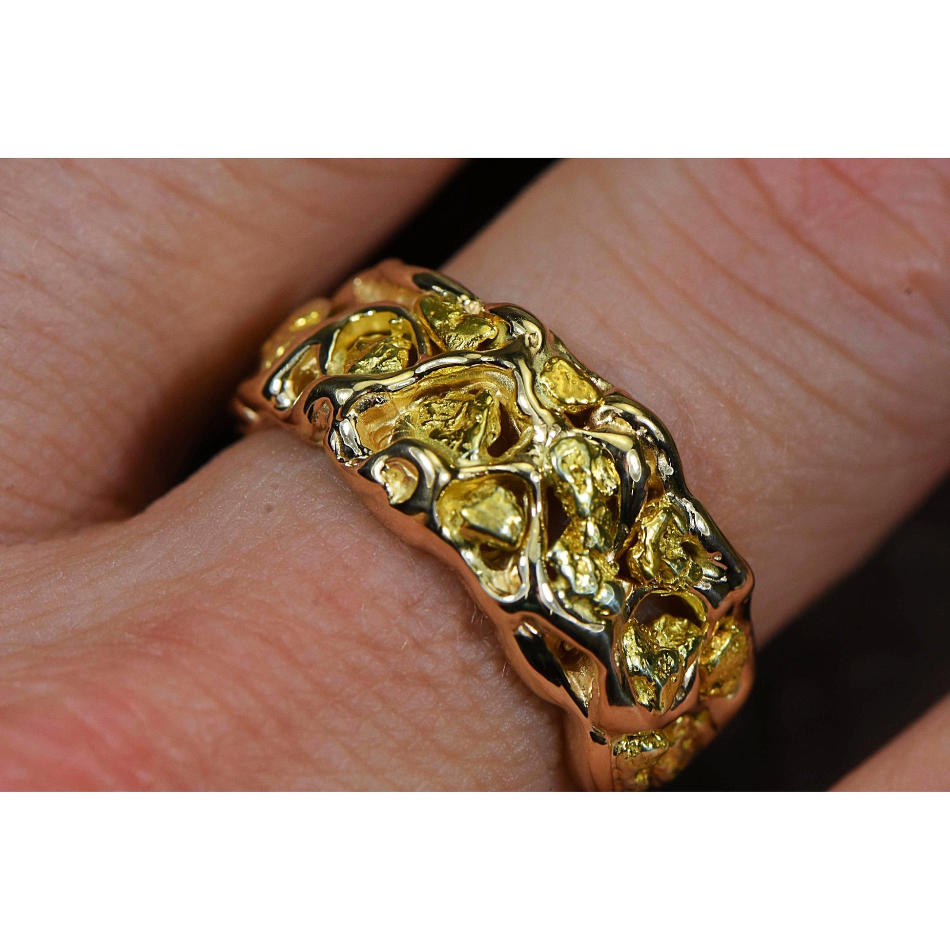 Gold Nugget Men's Ring RM212-Destination Gold Detectors