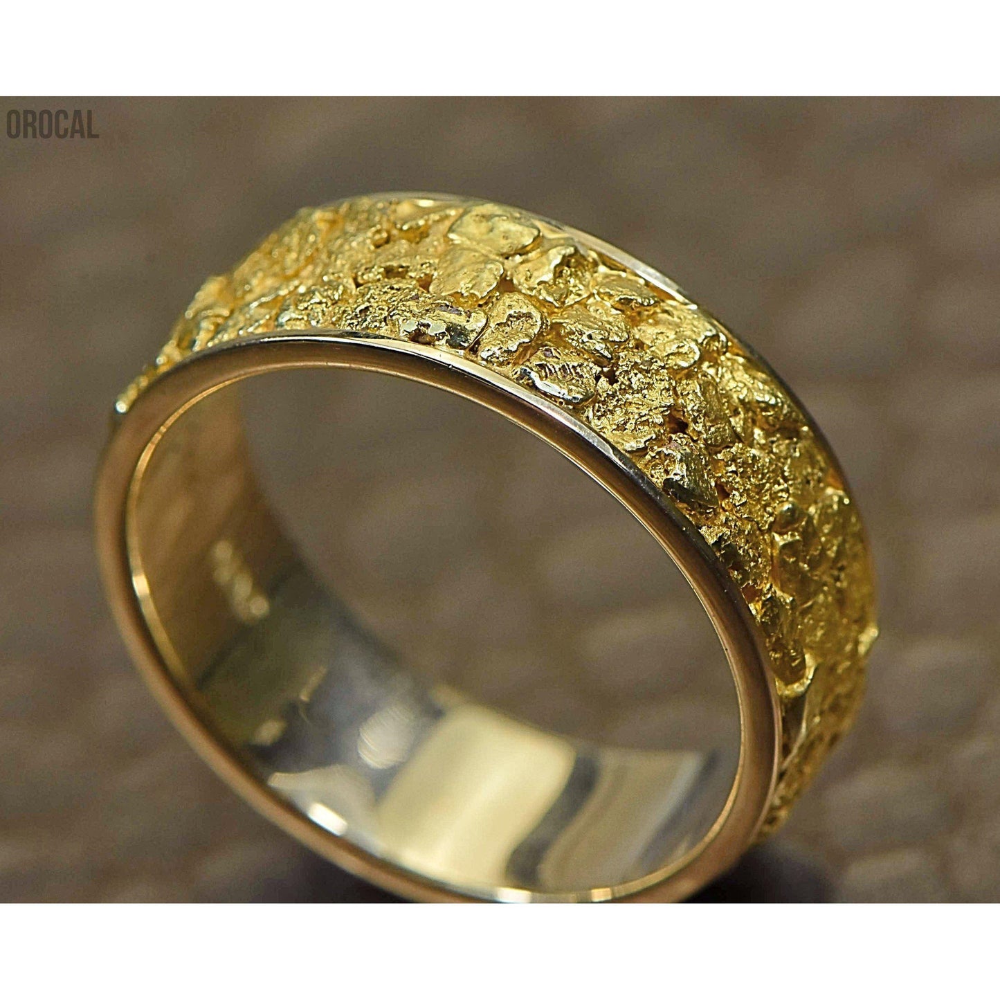 Gold Nugget Men's Ring - RM8MM-Destination Gold Detectors