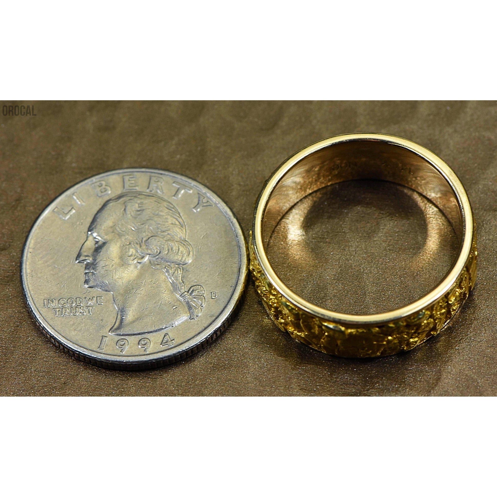 Gold Nugget Men's Ring - RM8MM-Destination Gold Detectors