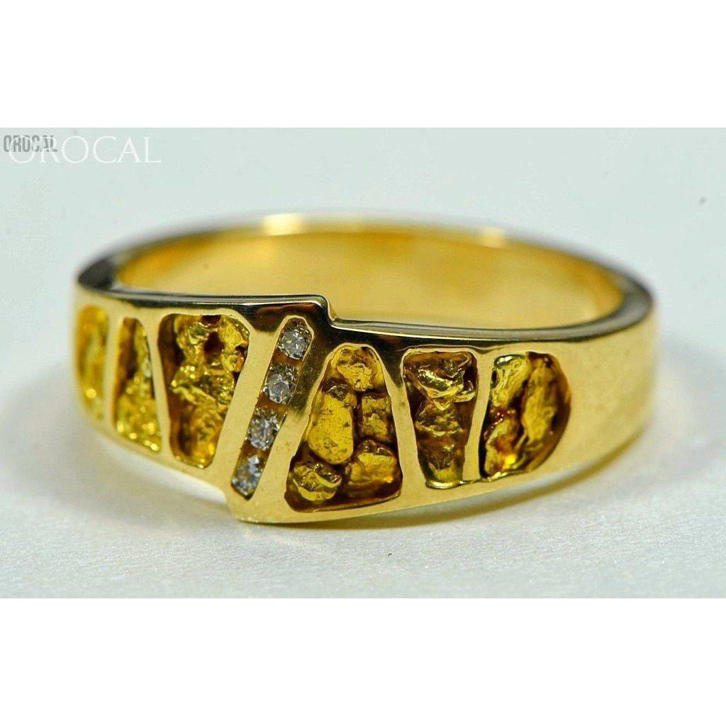 Gold Nugget Men's Ring with Diamond - RM882DN-Destination Gold Detectors