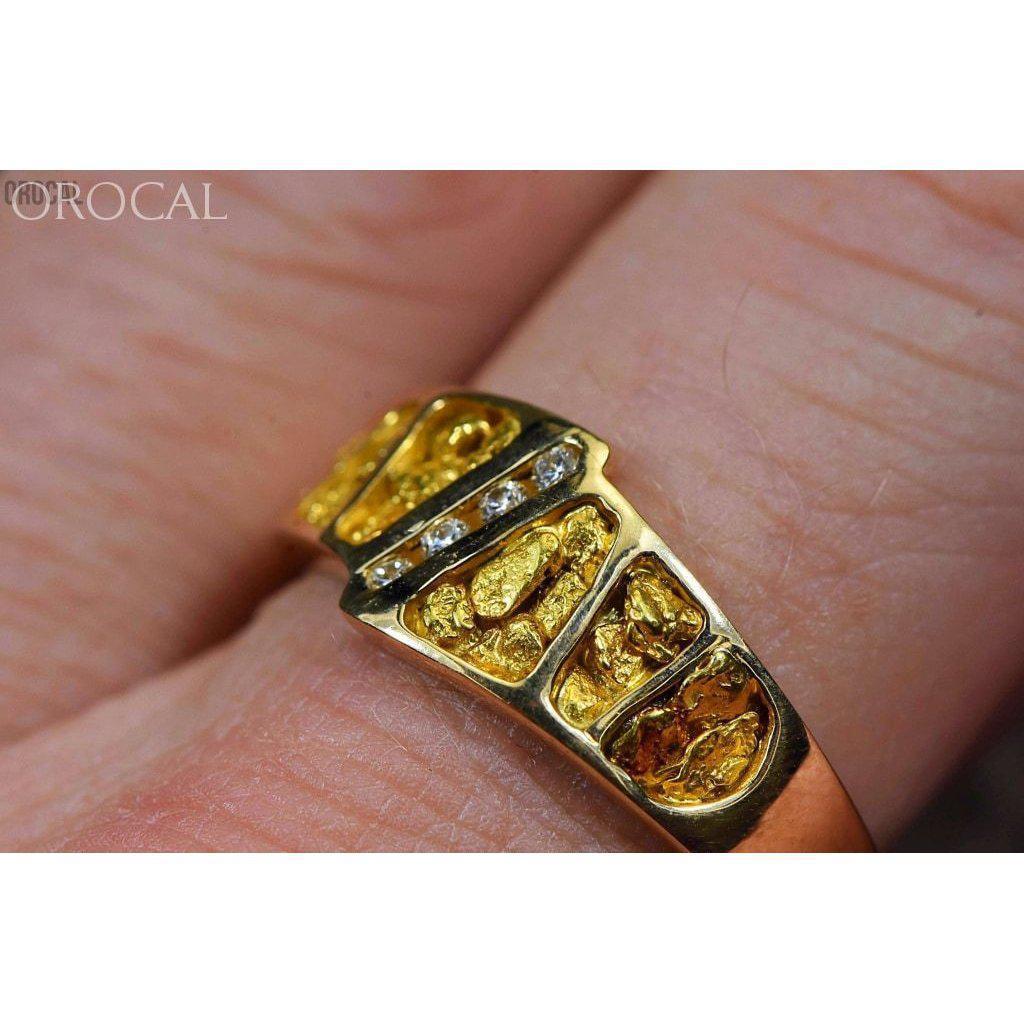 Gold Nugget Men's Ring with Diamond - RM882DN-Destination Gold Detectors