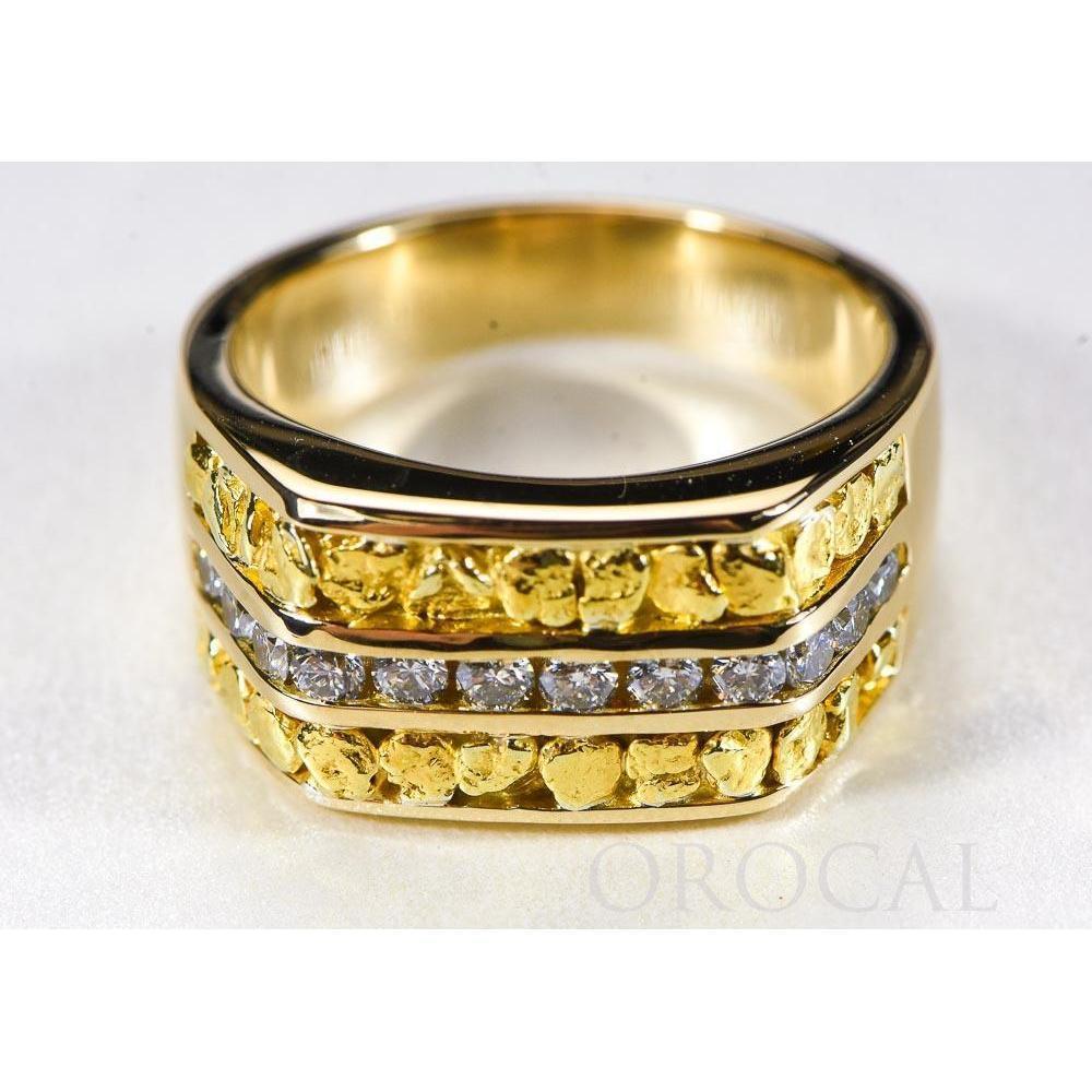Gold Nugget Men's Ring with Diamonds - RM1105DN-Destination Gold Detectors