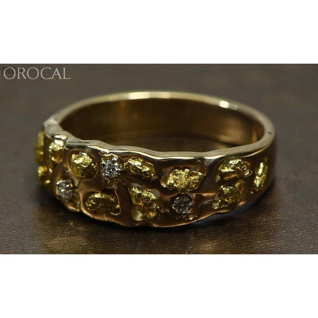 Gold Nugget Men's Ring with Diamonds - RM195D6-Destination Gold Detectors
