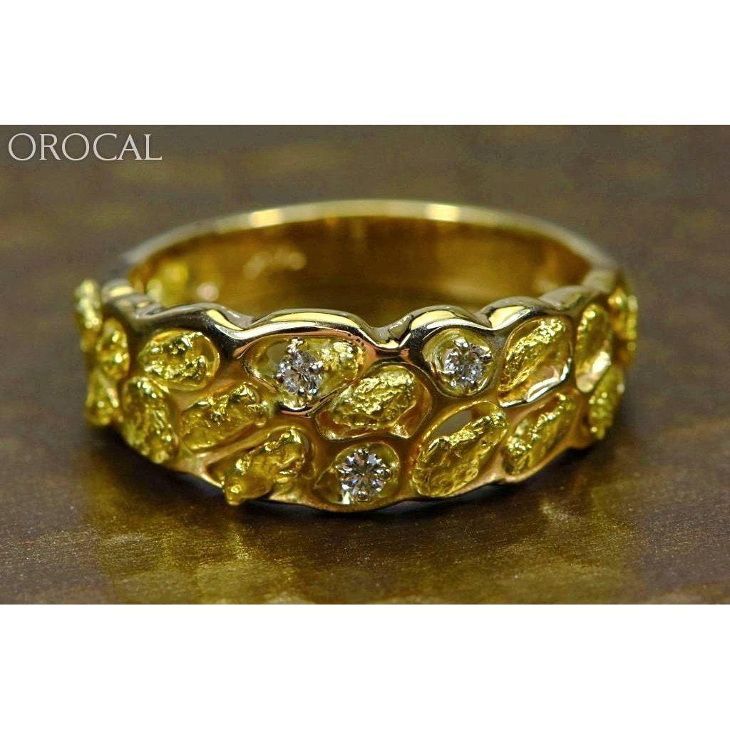Gold Nugget Men's Ring with Diamonds - RM210D9-Destination Gold Detectors