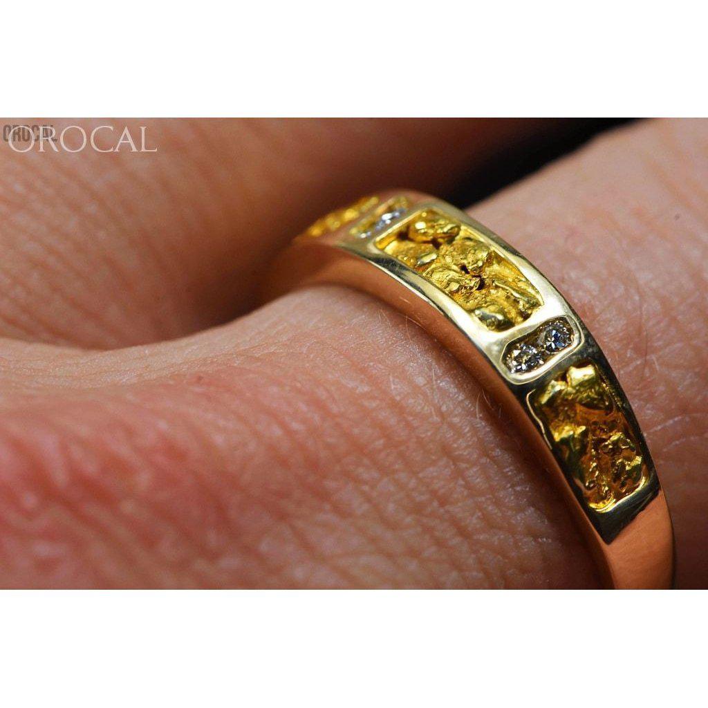 Gold Nugget Men's Ring with Diamonds - RM733D8N-Destination Gold Detectors