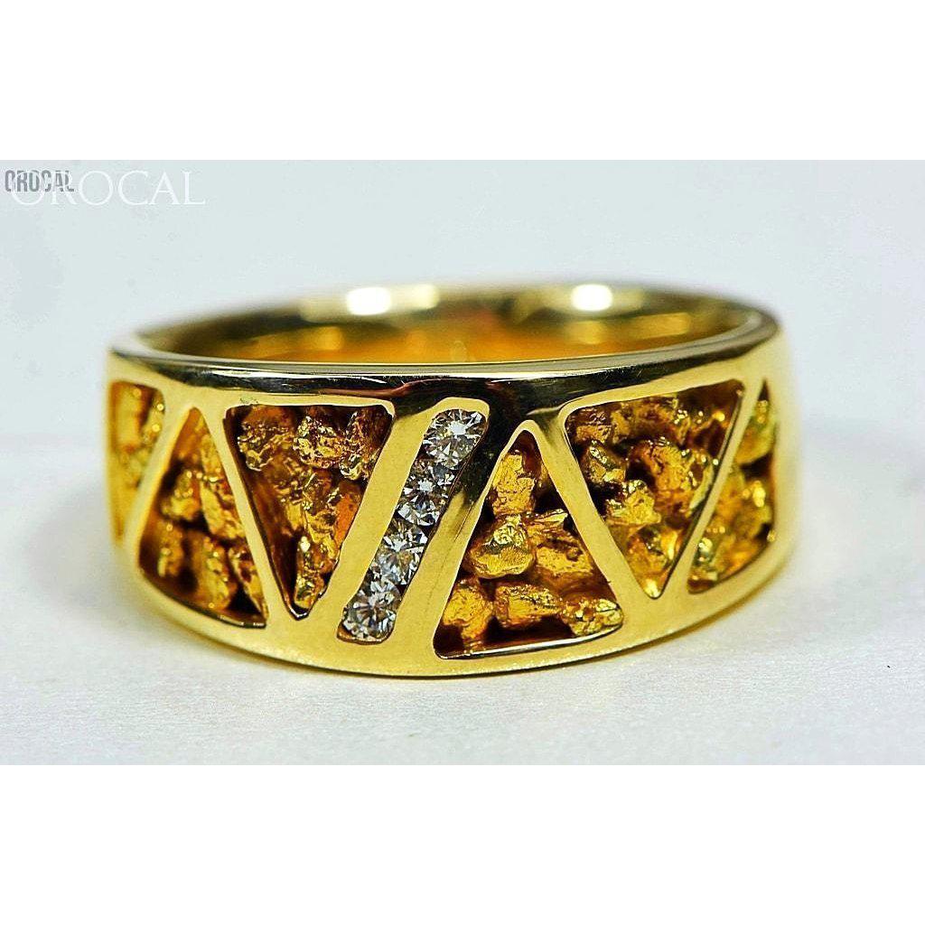 Gold Nugget Men's Ring with Diamonds - RM883D20N-Destination Gold Detectors