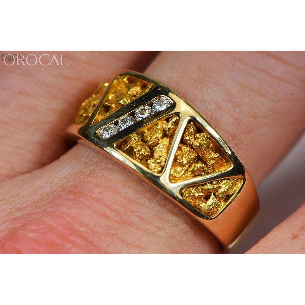 Gold Nugget Men's Ring with Diamonds - RM883D20N-Destination Gold Detectors