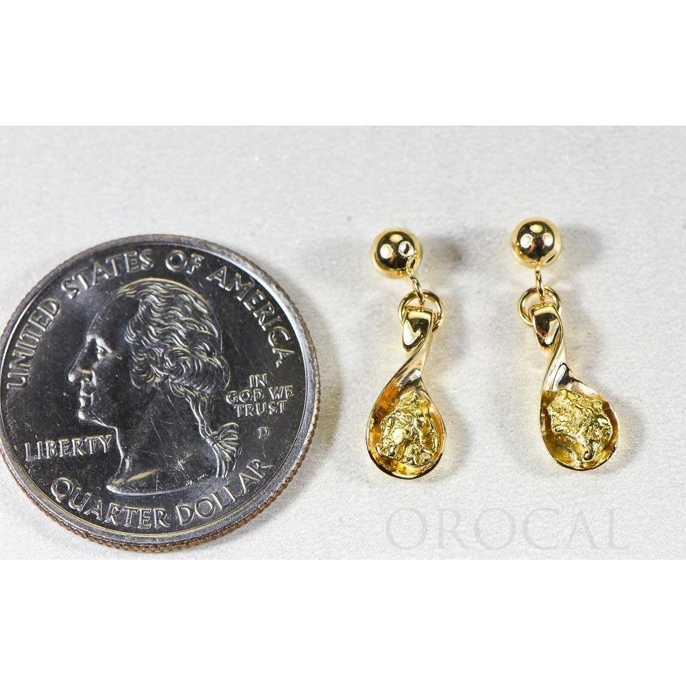 Gold Nugget Stud Drop Earrings - EAJ054N/PD-Destination Gold Detectors